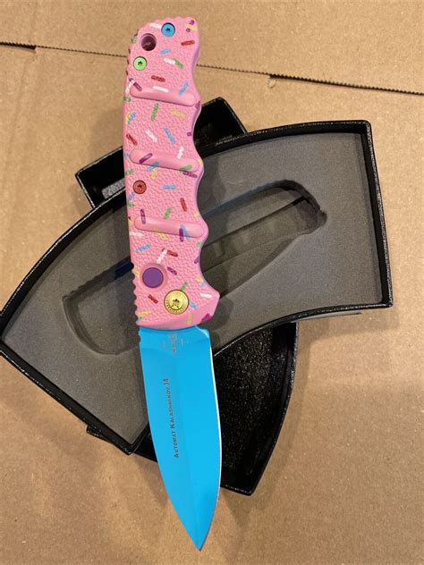 Some of us hate it, others find it funny. . Boker dessert warrior kalashnikov dagger automatic knife 325quot blue donut